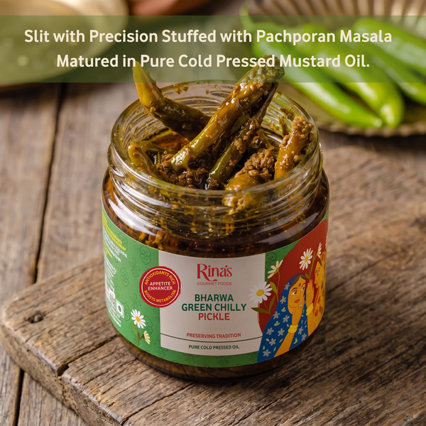 Bharwa Green Chilly Pickle | Stuffed Hari Mirchi Achar