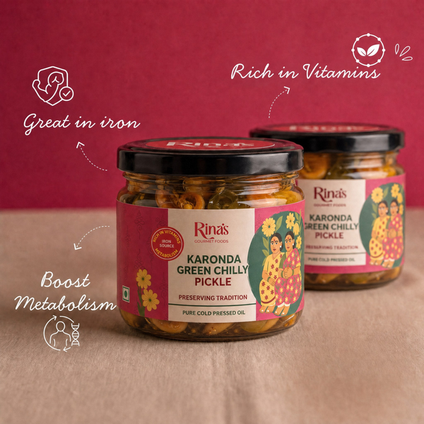 Karonda Green Chilly Pickle | Karonda Hari Mirchi Achar