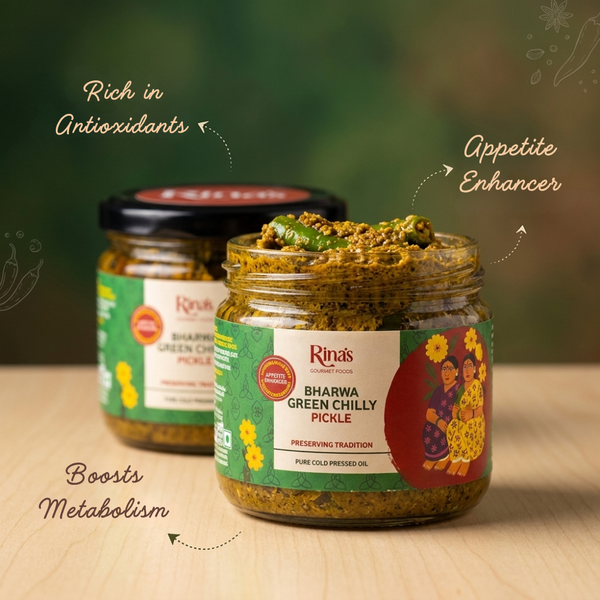 Bharwa Green Chilly Pickle | Stuffed Hari Mirchi Achar