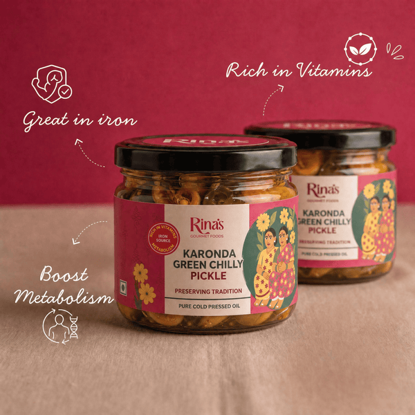 Karonda Green Chilly Pickle | Karonda Hari Mirchi Achar