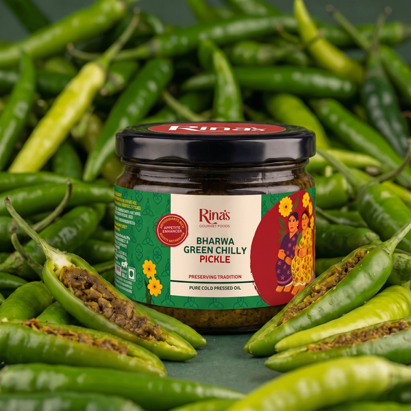 Bharwa Green Chilly Pickle | Stuffed Hari Mirchi Achar