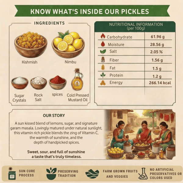 Shahi Nimbu Kishmish Khatta Meetha Pickle
