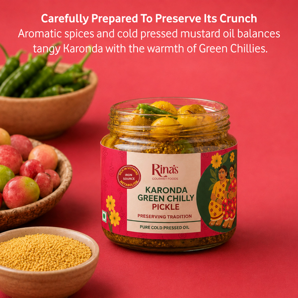 Karonda Green Chilly Pickle | Karonda Hari Mirchi Achar