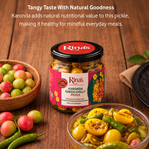 Karonda Green Chilly Pickle | Karonda Hari Mirchi Achar