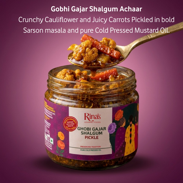 Gobhi Gajar Shalgum Pickle | Sweet Sour