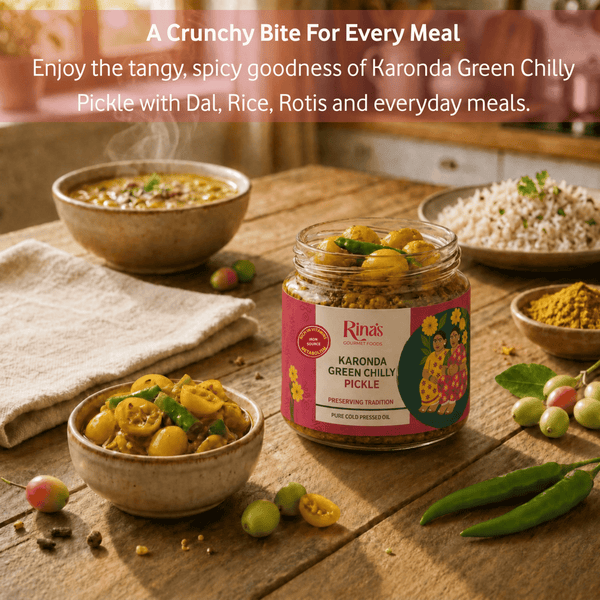 Karonda Green Chilly Pickle | Karonda Hari Mirchi Achar