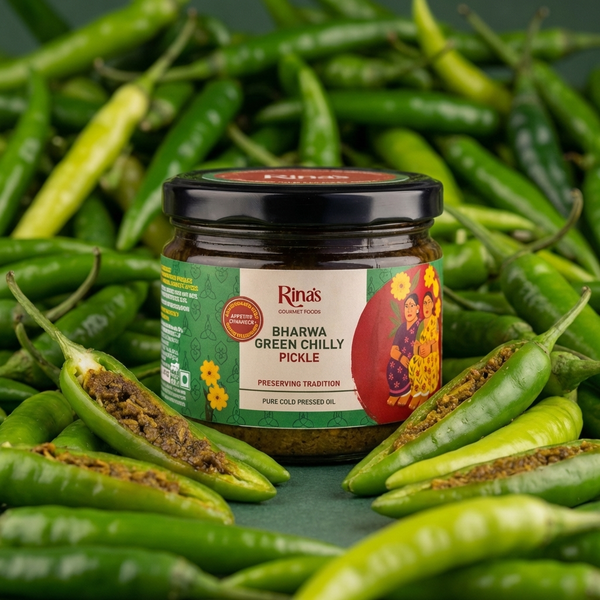 Bharwa Green Chilly Pickle | Stuffed Hari Mirchi Achar