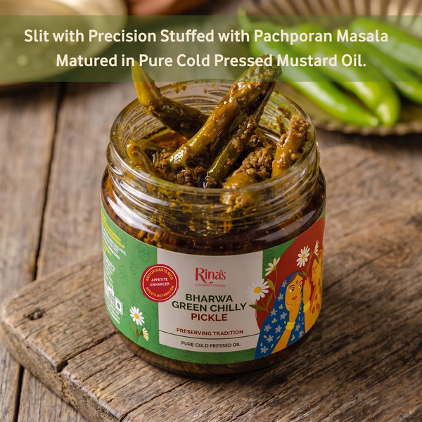 Bharwa Green Chilly Pickle | Stuffed Hari Mirchi Achar